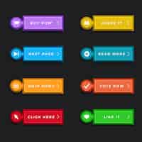Free vector flat design call to action button pack