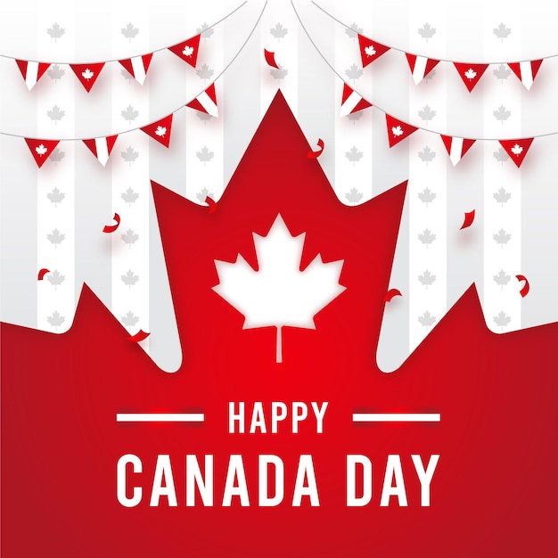 Free vector flat design canada day background