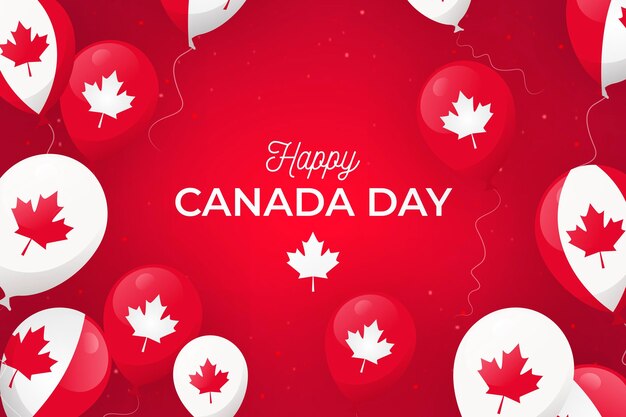 Flat design canada day background