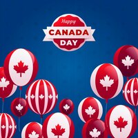 自由矢量平面设计加拿大日气球背景