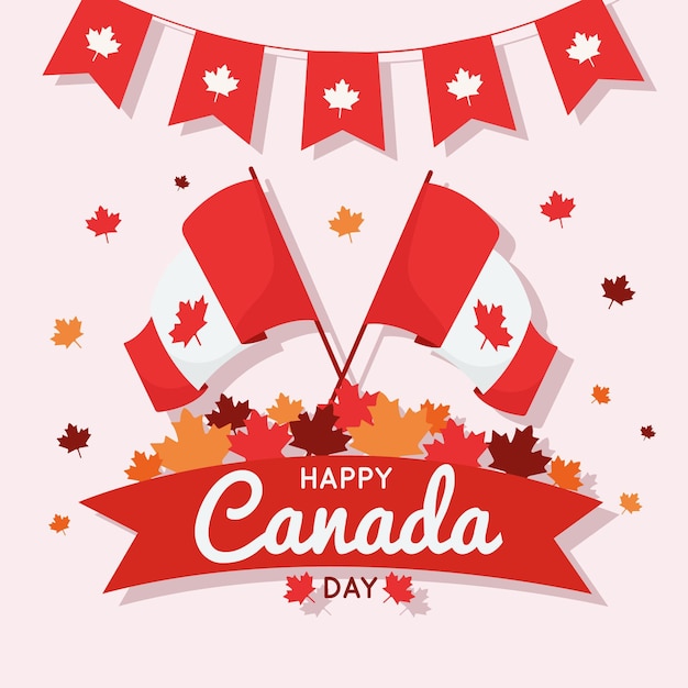 평면 디자인 캐나다의 날 축하