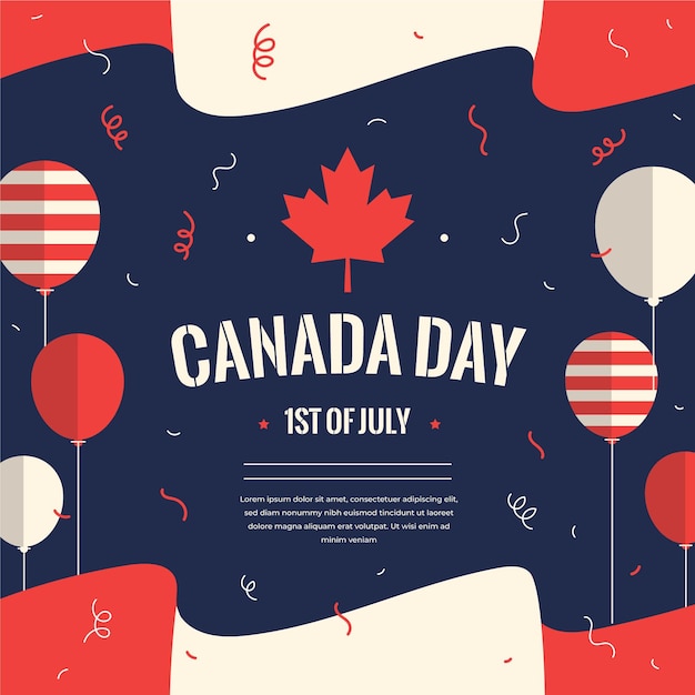 Free vector flat design canada day concept