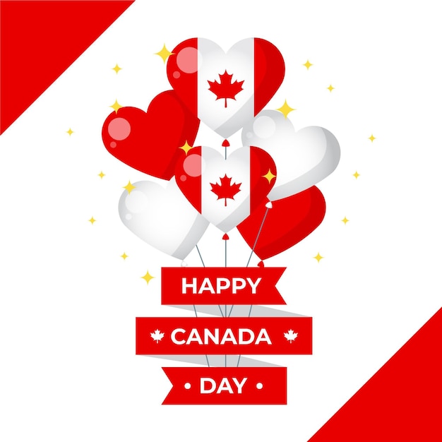 Flat design canada day concept