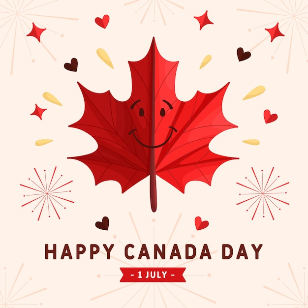 Flat design canada day concept