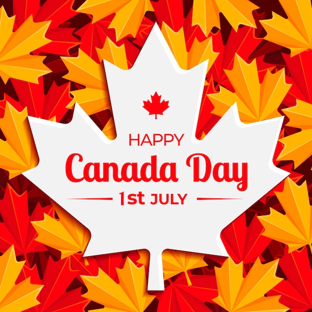 Бесплатное векторное изображение Плоский дизайн канады день концепция