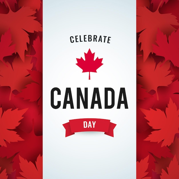 Flat design canada day