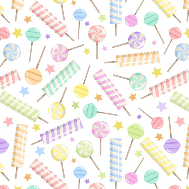 Flat design candy pastel color pattern