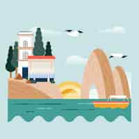 Vettore gratuito illustrazione di capri design piatto