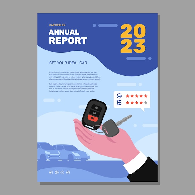 Free vector flat design car dealer annual report