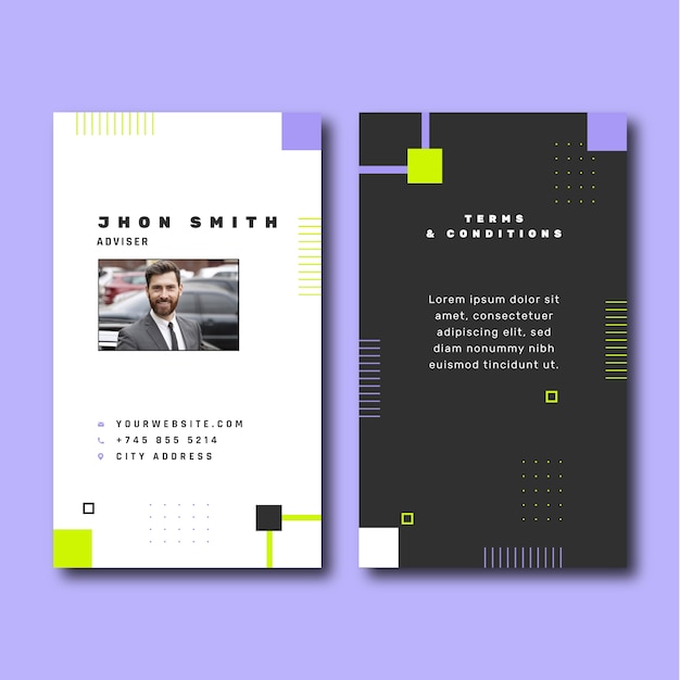 Flat design car dealer  id card