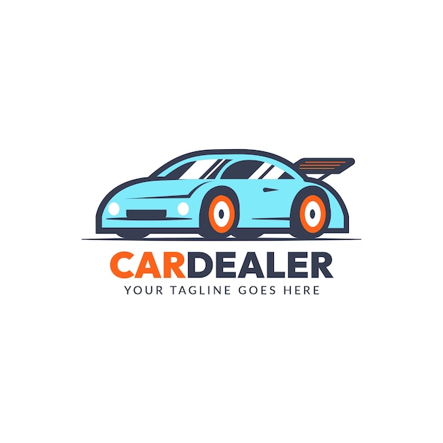 Free vector flat design car dealer logo