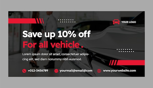 Free vector flat design car dealer sale banner