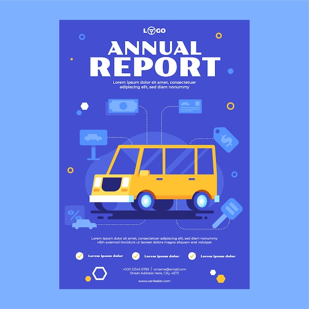 Free vector flat design car dealership annual report