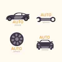 Vettore gratuito collezione di logo auto design piatto