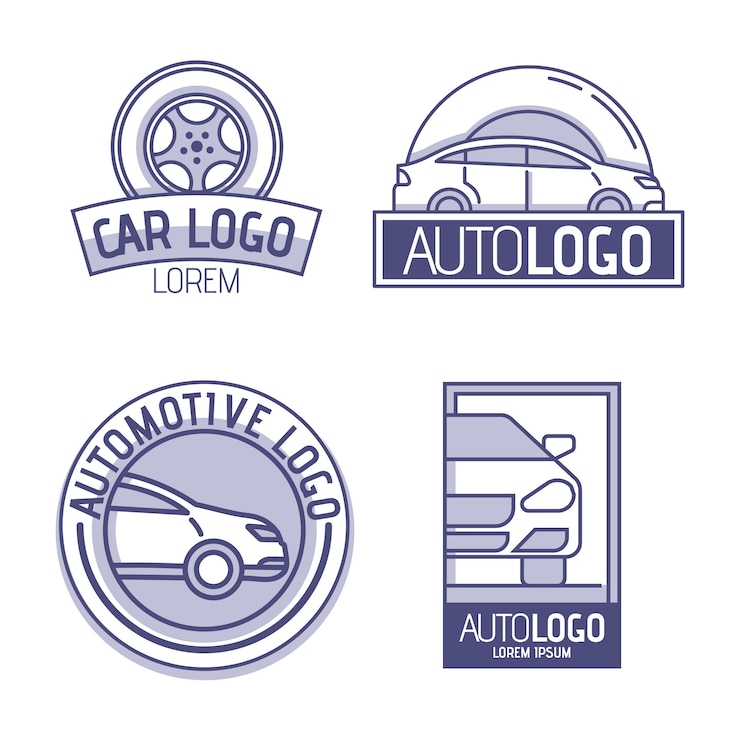 Free Vector flat design car logo pack