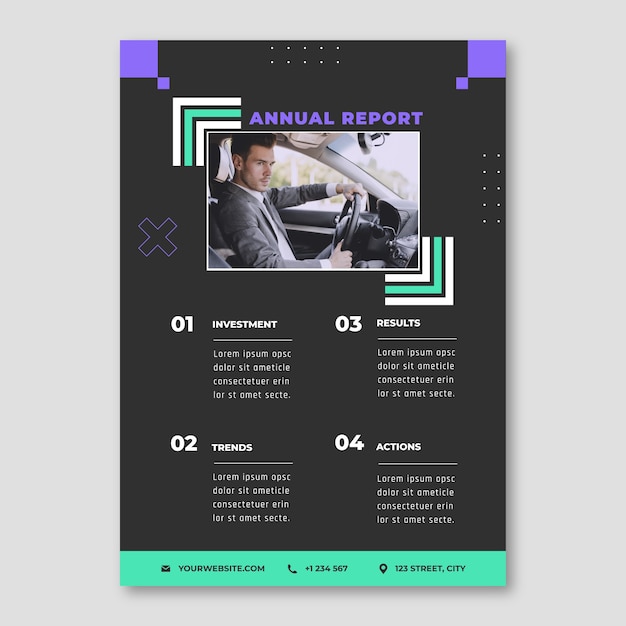 Free vector flat design car rental  annual report