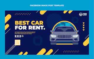 Free vector flat design car rental facebook post