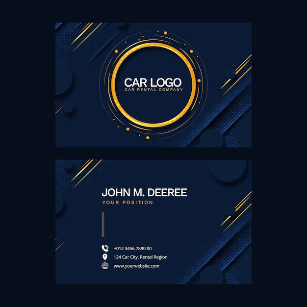 Free vector flat design car rental horizontal business card