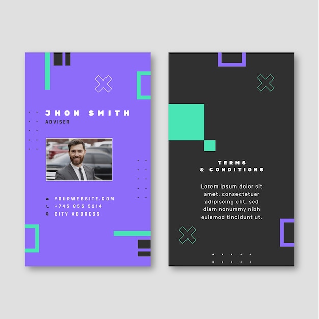 Free vector flat design car rental id card