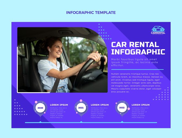 평면 디자인 자동차 렌탈 인포 그래픽