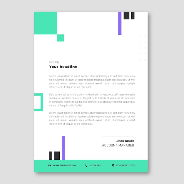 flat design car rental  letterhead