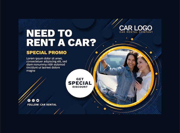 Flat design car rental sale background