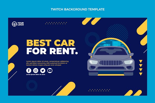 flat design car rental twitch background