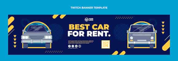 Free vector flat design car rental twitch banner