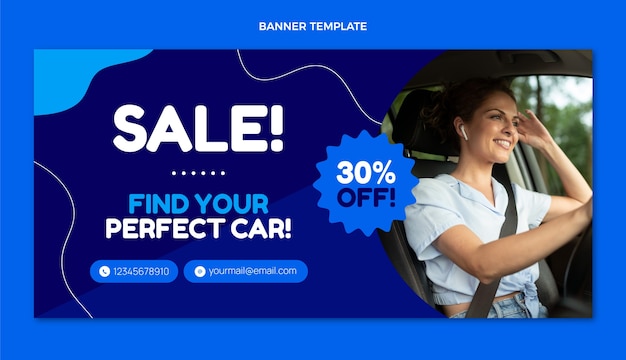 Free vector flat design car sale with discount