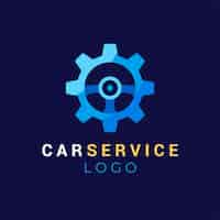 Vettore gratuito modello di logo di servizio auto design piatto