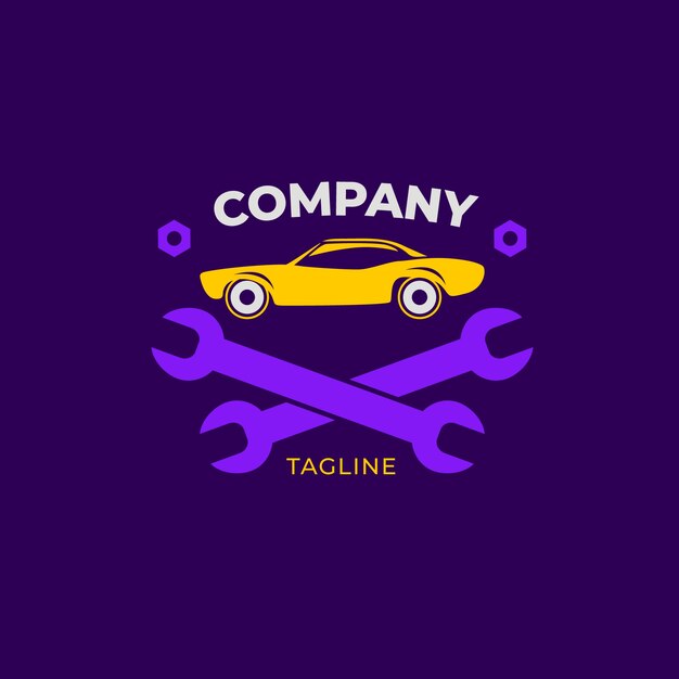 Flat design car service logo