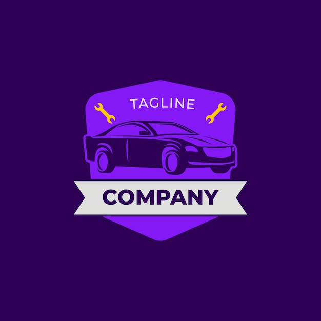 フラットなデザインのカー サービスのロゴ