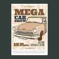 Free vector flat design car show poster template