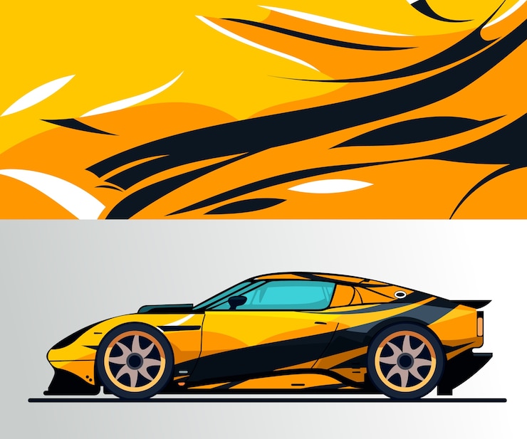 Free Vector flat design car wrap illustration