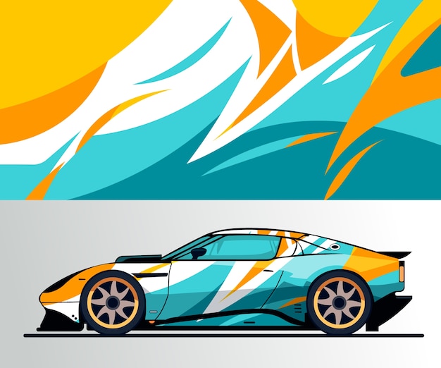 Free vector flat design car wrap illustration