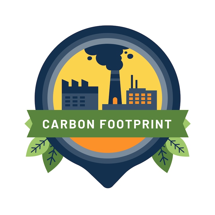 मुफ़्त वेक्टर flat design carbon footprint label