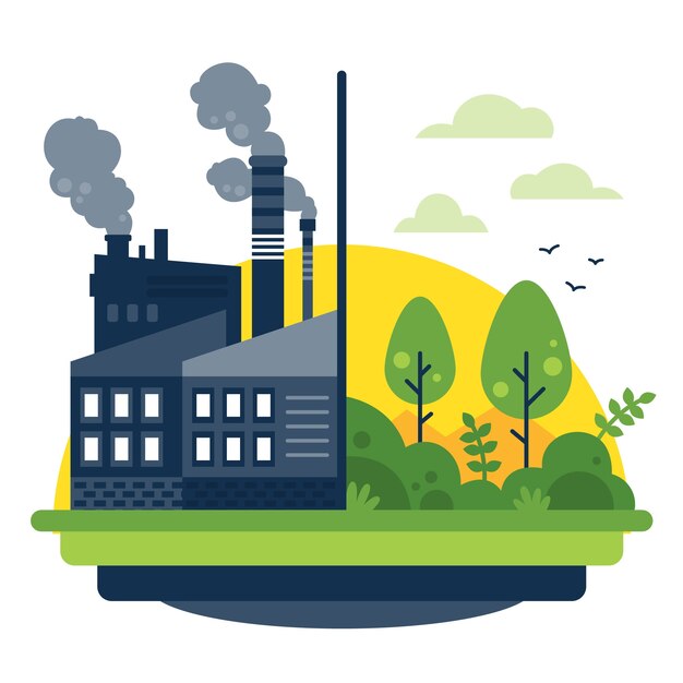 Flat design carbon neutral illustration