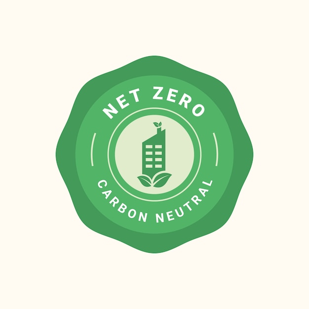 Free vector flat design carbon neutral label design