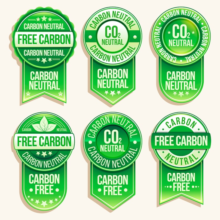 मुफ़्त वेक्टर flat design carbon neutral labels and stamps