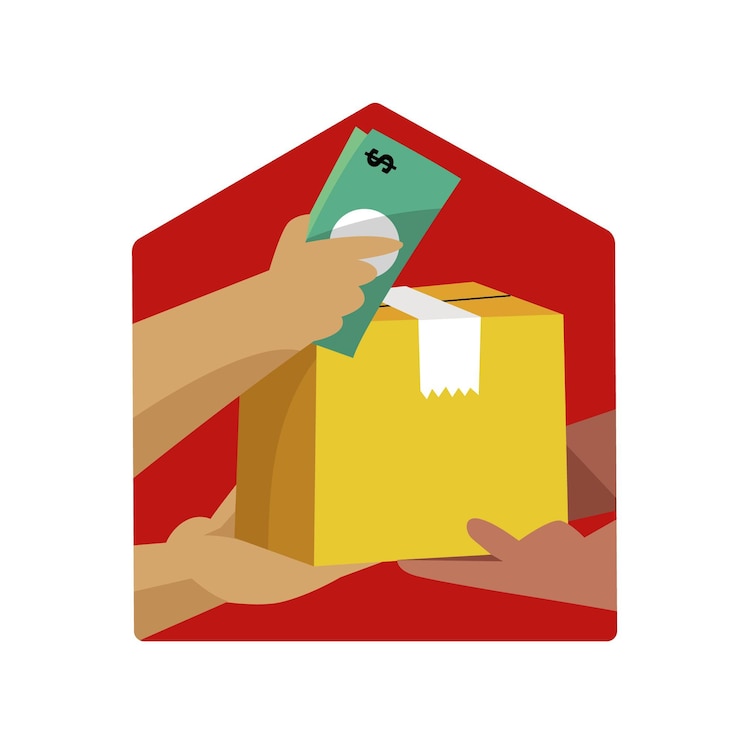 Free Vector flat design cash on delivery scene