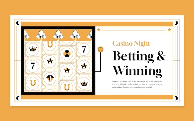 Flat design casino night  facebook post