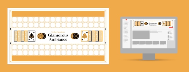 Flat design casino night youtube channel art (