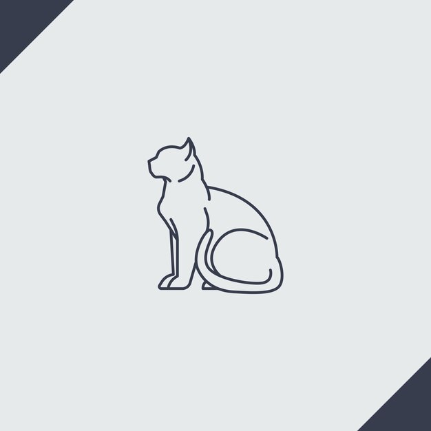 フラットなデザインの猫の概要図