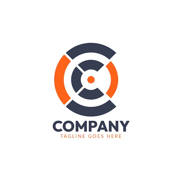 Flat design cc logo template