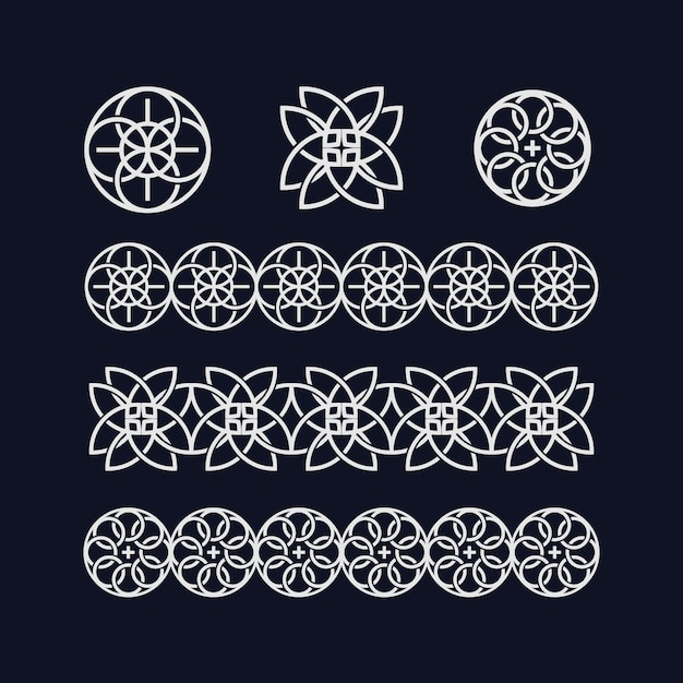 Free vector flat design celtic borders design set