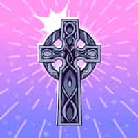 Free vector flat design  celtic cross illustration