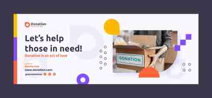 Free vector flat design charity event facebook cover template