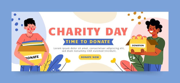 Free vector flat design charity event facebook cover