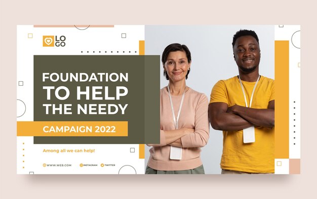 flat design charity event facebook post