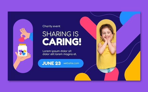 Free vector flat design charity event facebook post